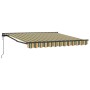 Toldo Retráctil Manual Verde y amarillo 300x250 cm Tela