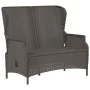 2-Sitzer-Gartenbank mit schwarzen synthetischen Rattankissen von vidaXL, Gartenbänke - Ref: Foro24-362681, Preis: 187,14 €, R...