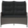 2-Sitzer-Gartenbank mit schwarzen synthetischen Rattankissen von vidaXL, Gartenbänke - Ref: Foro24-362681, Preis: 315,71 €, R...
