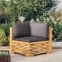 Garden corner sofa with dark gray cushions solid teak wood by vidaXL, Modular outdoor sofas - Ref: Foro24-319160, Price: 232,...