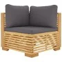 Garden corner sofa with dark gray cushions solid teak wood by vidaXL, Modular outdoor sofas - Ref: Foro24-319160, Price: 232,...