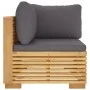 Garden corner sofa with dark gray cushions solid teak wood by vidaXL, Modular outdoor sofas - Ref: Foro24-319160, Price: 232,...