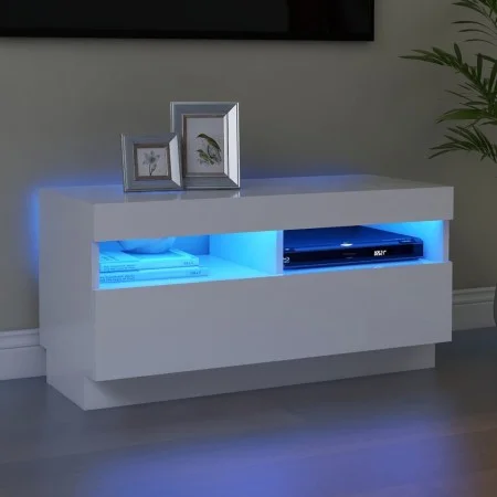 TV cabinet with white LED lights 80x35x40 cm by vidaXL, TV Furniture - Ref: Foro24-804445, Price: 75,53 €, Discount: %