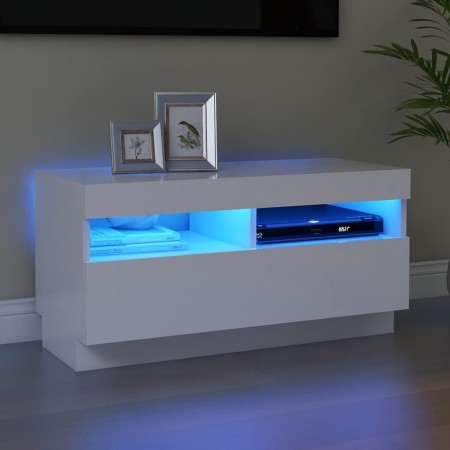 TV-Schrank mit weißen LED-Leuchten 80x35x40 cm von vidaXL, TV-Möbel - Ref: Foro24-804445, Preis: 75,53 €, Rabatt: %