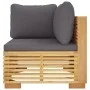 Garden corner sofa with dark gray cushions solid teak wood by vidaXL, Modular outdoor sofas - Ref: Foro24-319160, Price: 232,...