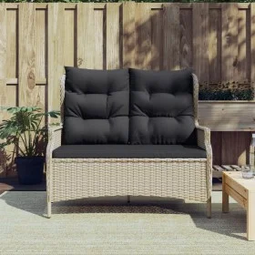 Garden bench 2 seats with light gray synthetic rattan cushions by vidaXL, garden benches - Ref: Foro24-362682, Price: 185,93 ...