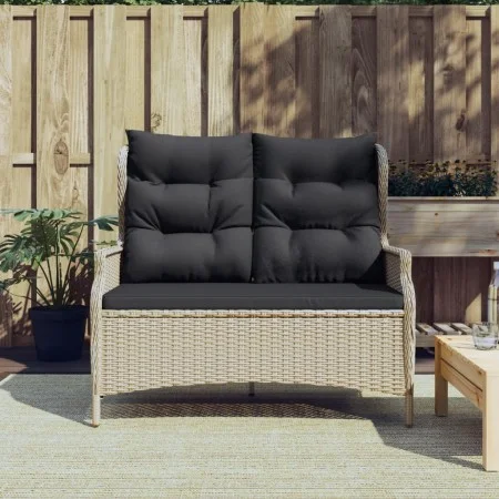 Garden bench 2 seats with light gray synthetic rattan cushions by vidaXL, garden benches - Ref: Foro24-362682, Price: 186,13 ...