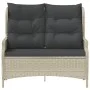 Garden bench 2 seats with light gray synthetic rattan cushions by vidaXL, garden benches - Ref: Foro24-362682, Price: 186,13 ...