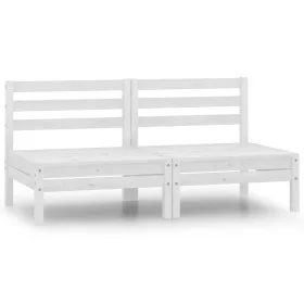 Central garden sofas 2 units white solid pine wood by vidaXL, Garden sets - Ref: Foro24-806588, Price: 97,15 €, Discount: %