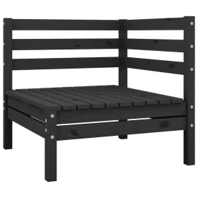 Garten-Ecksofa aus massivem Kiefernholz schwarz von vidaXL, Gartensets - Ref: Foro24-806571, Preis: 87,54 €, Rabatt: %