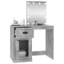 LED plywood gray concrete dressing table 90x50x132.5 cm by vidaXL, Bedroom Dressers - Ref: Foro24-816772, Price: 102,98 €, Di...