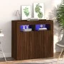 Sideboard mit LED-Leuchten Räuchereiche 80x35x75 cm von vidaXL, Sideboards - Ref: Foro24-815731, Preis: 60,46 €, Rabatt: %