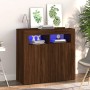 Sideboard mit LED-Leuchten Räuchereiche 80x35x75 cm von vidaXL, Sideboards - Ref: Foro24-815731, Preis: 74,03 €, Rabatt: %