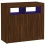 Sideboard with smoked oak LED lights 80x35x75 cm by vidaXL, Sideboards - Ref: Foro24-815731, Price: 60,46 €, Discount: %