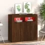 Sideboard with smoked oak LED lights 80x35x75 cm by vidaXL, Sideboards - Ref: Foro24-815731, Price: 60,46 €, Discount: %
