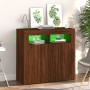 Sideboard mit LED-Leuchten Räuchereiche 80x35x75 cm von vidaXL, Sideboards - Ref: Foro24-815731, Preis: 74,03 €, Rabatt: %