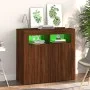 Sideboard with smoked oak LED lights 80x35x75 cm by vidaXL, Sideboards - Ref: Foro24-815731, Price: 60,46 €, Discount: %