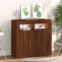 Sideboard mit LED-Leuchten Räuchereiche 80x35x75 cm von vidaXL, Sideboards - Ref: Foro24-815731, Preis: 74,03 €, Rabatt: %