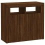 Sideboard with smoked oak LED lights 80x35x75 cm by vidaXL, Sideboards - Ref: Foro24-815731, Price: 60,46 €, Discount: %