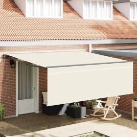 Toldo Retráctil Manual Crema 350 x 250 cm Tela, Metal