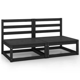 Central garden sofas 2 units black solid pine wood by vidaXL, Garden sets - Ref: Foro24-805684, Price: 106,64 €, Discount: %