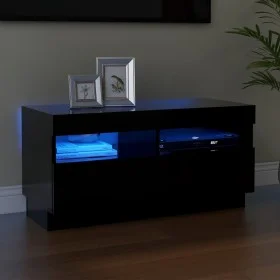 Mueble de TV con luces LED negro 80x35x40 cm de vidaXL, Muebles TV - Ref: Foro24-804446, Precio: 59,39 €, Descuento: %