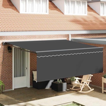 Toldo Retráctil Manual Naranja y 350x250 cm tela