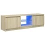 TV cabinet with LED lights Sonoma oak 120x30x35.5 cm by vidaXL, TV Furniture - Ref: Foro24-804286, Price: 67,70 €, Discount: %