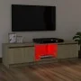TV cabinet with LED lights Sonoma oak 120x30x35.5 cm by vidaXL, TV Furniture - Ref: Foro24-804286, Price: 67,70 €, Discount: %