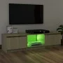 TV cabinet with LED lights Sonoma oak 120x30x35.5 cm by vidaXL, TV Furniture - Ref: Foro24-804286, Price: 67,70 €, Discount: %