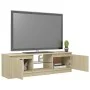 TV cabinet with LED lights Sonoma oak 120x30x35.5 cm by vidaXL, TV Furniture - Ref: Foro24-804286, Price: 67,70 €, Discount: %