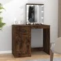 Dressing table with LED smoke oak plywood 90x50x132.5 cm by vidaXL, Bedroom Dressers - Ref: Foro24-816773, Price: 99,37 €, Di...