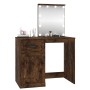 Tocador con LED madera contrachapada roble humo 90x50x132,5 cm de vidaXL, Tocadores para dormitorios - Ref: Foro24-816773, Pr...