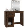 Tocador con LED madera contrachapada roble humo 90x50x132,5 cm de vidaXL, Tocadores para dormitorios - Ref: Foro24-816773, Pr...