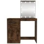 Dressing table with LED smoke oak plywood 90x50x132.5 cm by vidaXL, Bedroom Dressers - Ref: Foro24-816773, Price: 99,37 €, Di...