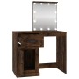 Tocador con LED madera contrachapada roble humo 90x50x132,5 cm de vidaXL, Tocadores para dormitorios - Ref: Foro24-816773, Pr...