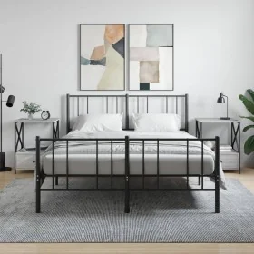 Mesita de noche 2 uds madera ingeniería gris Sonoma 50x41x65 cm de vidaXL, Mesitas de noche - Ref: Foro24-826090, Precio: 87,...
