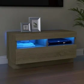 Mueble de TV con luces LED roble Sonoma 80x35x40 cm de vidaXL, Muebles TV - Ref: Foro24-804448, Precio: 69,05 €, Descuento: %