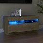 Mueble de TV con luces LED roble Sonoma 80x35x40 cm de vidaXL, Muebles TV - Ref: Foro24-804448, Precio: 73,66 €, Descuento: %