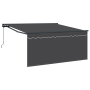Toldo Retráctil Manual Gris y antracita 350 x 250 cm
