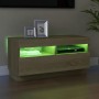 Mueble de TV con luces LED roble Sonoma 80x35x40 cm de vidaXL, Muebles TV - Ref: Foro24-804448, Precio: 73,66 €, Descuento: %
