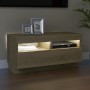 Mueble de TV con luces LED roble Sonoma 80x35x40 cm de vidaXL, Muebles TV - Ref: Foro24-804448, Precio: 73,66 €, Descuento: %