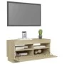 TV-Schrank mit LED-Leuchten Sonoma-Eiche 80x35x40 cm von vidaXL, TV-Möbel - Ref: Foro24-804448, Preis: 69,05 €, Rabatt: %