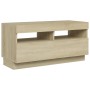 Mueble de TV con luces LED roble Sonoma 80x35x40 cm de vidaXL, Muebles TV - Ref: Foro24-804448, Precio: 73,66 €, Descuento: %