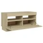 Mueble de TV con luces LED roble Sonoma 80x35x40 cm de vidaXL, Muebles TV - Ref: Foro24-804448, Precio: 69,05 €, Descuento: %