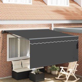 Toldo Retráctil Manual Gris y antracita 350 x 250 cm Toldo Retráctil Manual Gris y antracita 350 x 250 cm