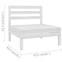 Zentrales Gartensofa massives Zirbenholz weiß von vidaXL, Gartensets - Ref: Foro24-806573, Preis: 54,73 €, Rabatt: %