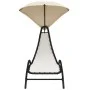 Sun lounger with steel frame and cream-colored fabric canopy 167x80x195 cm by vidaXL, Loungers - Ref: Foro24-362705, Price: 8...