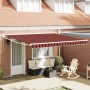 Toldo Rayado Naranja y marrón 3,5 x 2,5 m Poliester y metal