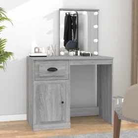 Dressing table with LED Sonoma gray plywood 90x50x132.5cm by vidaXL, Bedroom Dressers - Ref: Foro24-816774, Price: 102,62 €, ...
